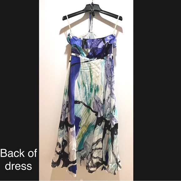 LEIFSDOTTIR ABSTRACT FLORAL PRINT STRAPLESS MIDI DRESS - Picture 4 of 16